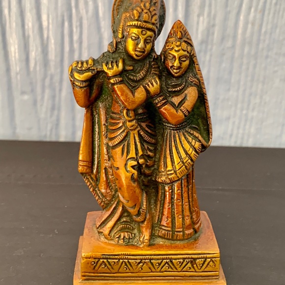 Rhada-Krishna Brass Figurine Statue - Picture 1 of 9